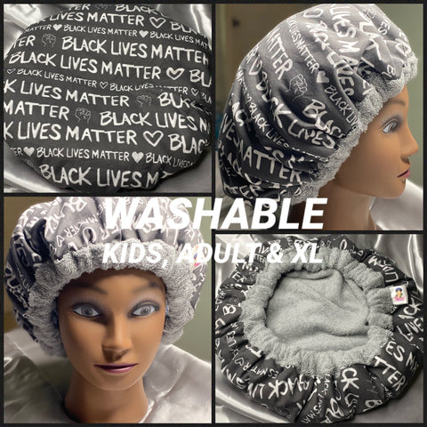 Black Lives Matter Deep Condition Heat Cap Thermal Cap - WASHABLE *made to order* -