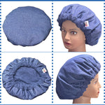 Heat Cap - Microwavable Deep Conditioning Heat Cap - Natural Hair Product - Self Care -Thermal Cap - Denim