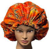 Satin Lined Sleeping Bonnet - Healthy Hair No Frizz Natural Hair Bonnet - Sunset