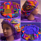 Microwavable Deep Conditioning Heat Cap  - Washable - with matching Sleeping Bonnet - African Ankara