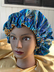Satin Lined Sleeping Bonnet - Healthy Hair No Frizz Bonnet - Golden Waves
