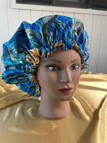Microwavable Deep Conditioning Heat Cap  - Washable - with matching Sleeping Bonnet - Golden Waves
