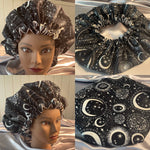 Microwavable Deep Conditioning Heat Cap  - Washable - with matching Sleeping Bonnet Moon Glow