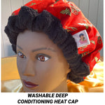 Microwavable Deep Conditioning Heat Cap  - Washable - with matching Sleeping Bonnet - Wonder Woman