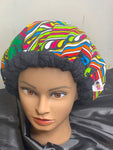 Washable, Microwavable Natural Hair Deep Conditioning Heat Cap Thermal Cap  - *made to order* - Lively African Ankara - Smooth Edge