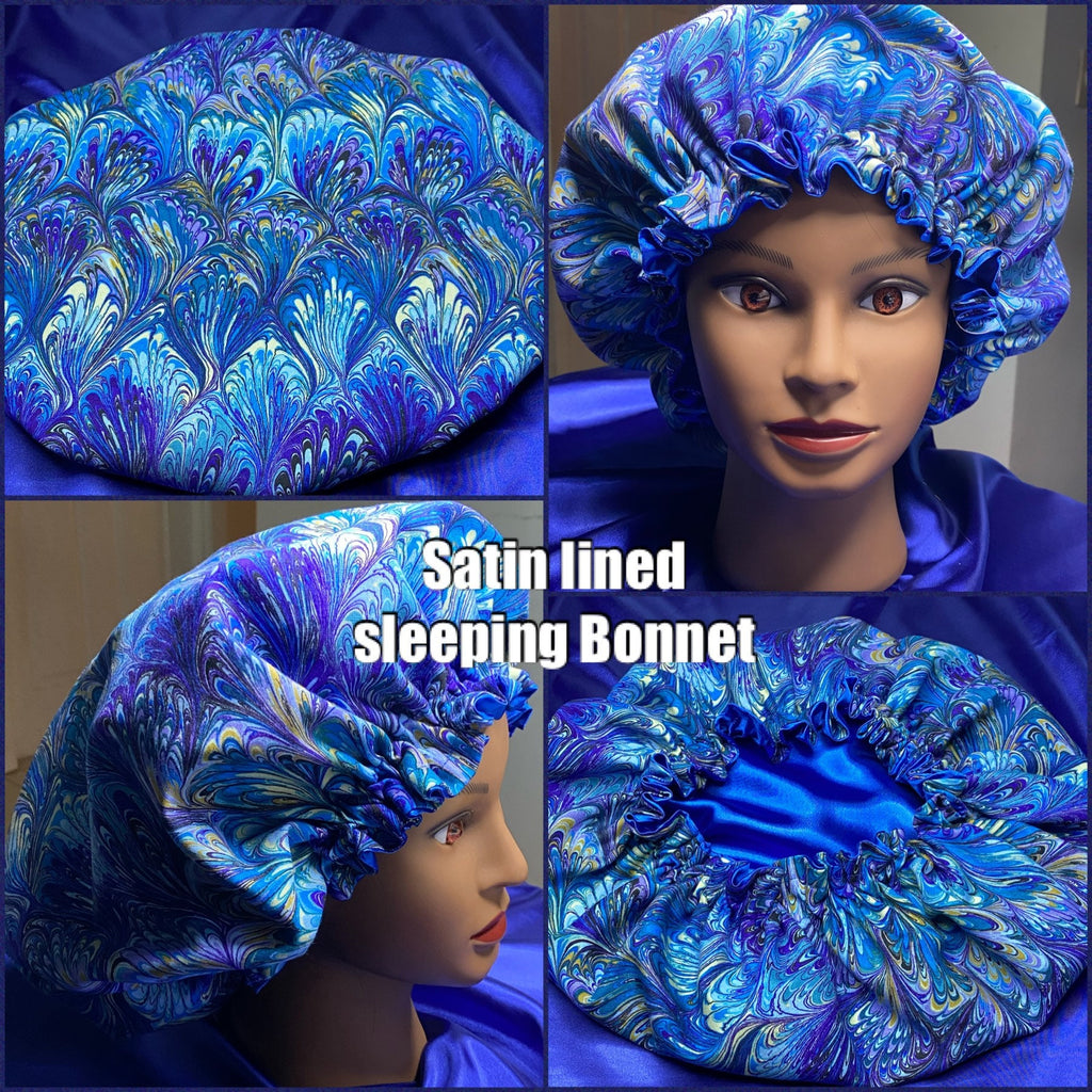 Silky Satin Hair Bonnet | Adjustable Tie Large Double Layered Bonnet w –  E-Late Beauty Concepts by Kiarra