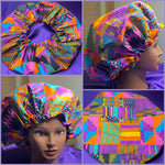 Satin Lined Sleeping Bonnet - No Frizz Satin Lined Bonnet - African Ankara