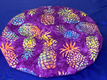 Satin Lined Sleeping Bonnet - No Frizz Healthy Hair Satin Lined Sleeping Cap - Tropical Pineapples