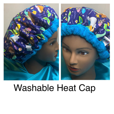 Microwavable Heat Cap - Curly Hair Product - Deep Conditioning Heat Cap - Hair Repair - Thermal Cap - Mermaid Queens - Kids & Adult Sizes