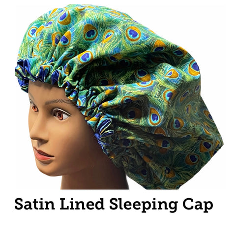 Satin Lined Sleeping Bonnet - Jade