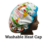 Self Care - Deep Conditioning - Natural Hair Product - Curly Hair Product - Washable Heat Cap - Thermal Cap  - Tiki Dreams