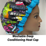 Heat Cap for Deep Conditioning - Low Porosity Hair - Washable Heat Cap - Microwavable Heat Cap - Uplifting