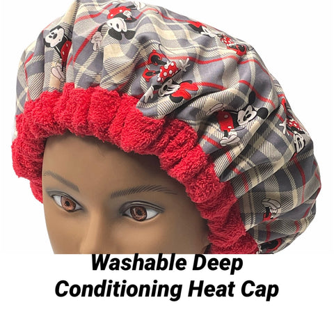 Deep Conditioning Heat Cap - Curly Hair Product - Microwaveable Heat Cap - Washable Heat Cap - Natural Hair Product - Mickey