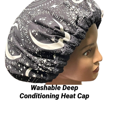 Microwavable Deep Conditioning Heat Cap - Curly Hair - Natural Hair Product - Self Care -Thermal Cap - Moon Glow