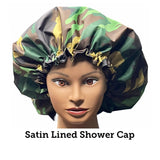 Satin Lined Shower Cap - Camo