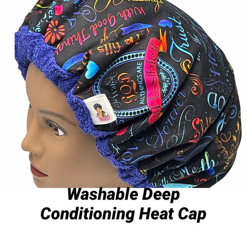 Natural Hair Product - Deep Conditioning Heat Cap - Natural Hair Repair - Thermal Cap - Microwavable Heat Cap  - Blessed