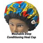 Microwavable Deep Conditioning Heat Cap - Thermal Cap  - Washable Heat Cap - Natural Hair Product - African Mesmerizing Print