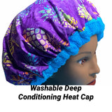 Deep Conditioning Heat Cap- Washable Heat Cap - Microwaveable Heat Cap - Thermal Cap  - Hair Growth - Tropical Pineapples