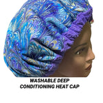 Thermal Cap - Deep Conditioning Heat Cap - Natural Hair Care Product - Microwavable Heat Cap - Curly Hair Repair - Thermal Cap  - Peacock