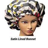 Satin Lined Sleeping Bonnet - No frizz Sleeping Bonnet - Stripes & Polka Dots