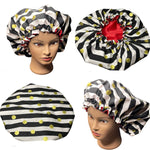 Satin Lined Sleeping Bonnet - No frizz Sleeping Bonnet - Stripes & Polka Dots