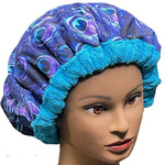 Heat Cap for Deep Conditioning - Low Porosity Hair - Washable Heat Cap - Microwavable Thermal Heat Cap - Proud as a Peacock