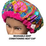 Hair repair Treatment Cap - Deep Conditioning Heat Cap - Washable Microwavable Thermal Cap  - Life is a Carnival