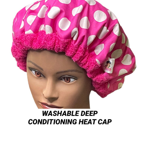 Deep Conditioning Heat Cap - Curly Hair Product - Microwaveable Thermal Cap  - Washable Heat Cap - Hot Dotty