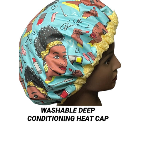 Deep Conditioning Heat Cap. Washable, Microwavable Natural Hair - Curly Hair Thermal Cap  - Hello Beautiful