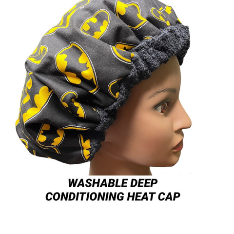 Self Care Product - Natural Hair Product - Microwavable Deep Conditioning Heat Cap - Thermal Steam Cap  - Healthy Hair Growth - Batman