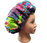 Self Care Product - Natural Hair Product - Microwavable Deep Conditioning Heat Cap - Healthy Hair Growth - African Ankara Dark