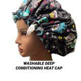 Microwavable Heat Cap - Curly Hair Product - Deep Conditioning Heat Cap - Curly Hair - Flaxseed Cap - Thermal Cap - Scalycat- Ruffled Edge