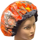 Microwavable Deep Conditioning Heat Cap  - Washable - with matching Sleeping Bonnet - Sunset