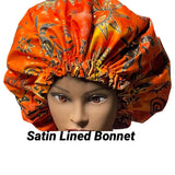 Microwavable Deep Conditioning Heat Cap  - Washable - with matching Sleeping Bonnet - Sunset
