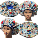 Microwavable Deep Conditioning Heat Cap  - Washable - with matching Sleeping Bonnet - Comic