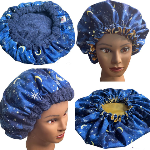 Microwavable Deep Conditioning Heat Cap  - Washable - with matching Sleeping Bonnet - Love you to the moon and back