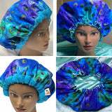 Microwavable Deep Conditioning Heat Cap  - Washable - with matching Sleeping Bonnet - Moonlight Plume