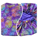 Microwavable Deep Conditioning Heat Cap  - Washable - with matching Sleeping Bonnet - Tropical Pineapples
