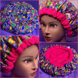 Microwavable Deep Conditioning Heat Cap  - Washable - with matching Sleeping Bonnet - Carnivale