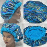 Microwavable Deep Conditioning Heat Cap  - Washable - with matching Sleeping Bonnet - Golden Waves