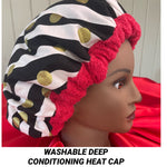 Heat Cap with matching Sleeping Bonnet - Gold Polka Dots